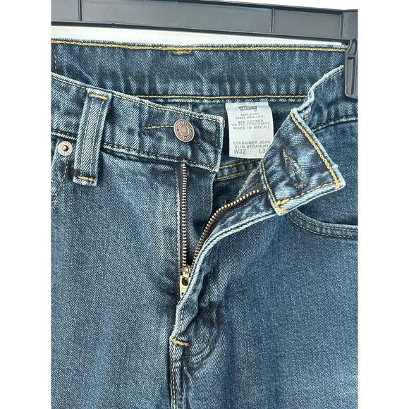 Vintage Levi's Premium Strummer Jeans 32x32 Slim Straight Grunge Raw Hem - Picture 5 of 10